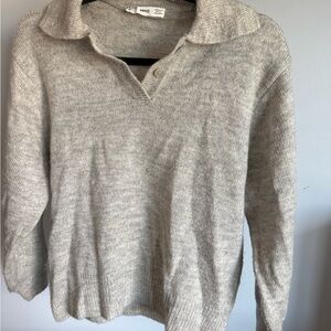 Mango Light Gray Knit Sweater